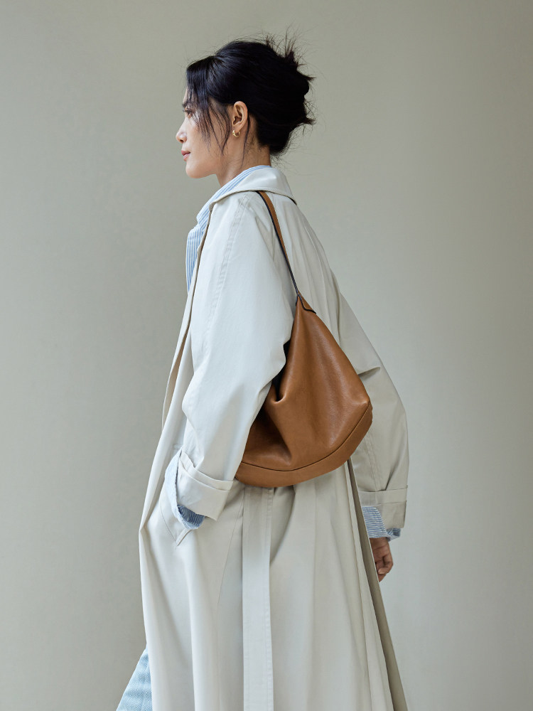 DEEPKEE 植鞣牛皮腋下 hobo 餃子包 08628 號