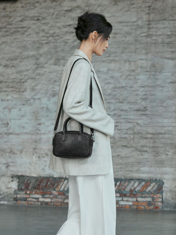 DEEPKEE 植鞣牛皮復古コミ真皮手提小方包女 05096524 號