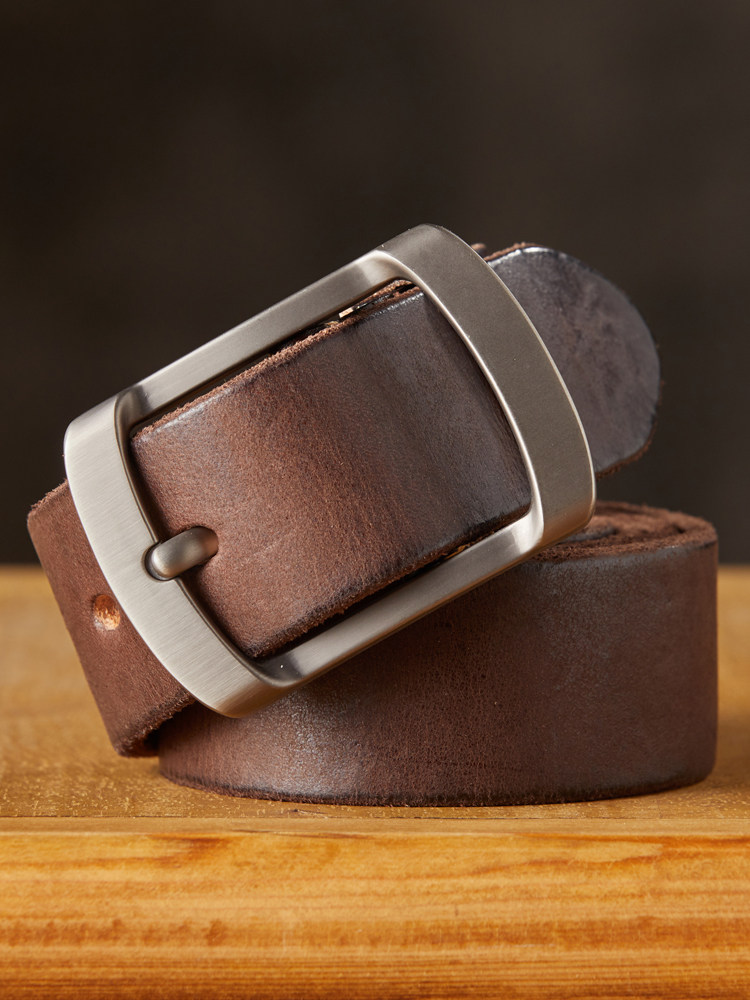 DEEPKEE 手作り頭層牛皮腰帶 7726 號