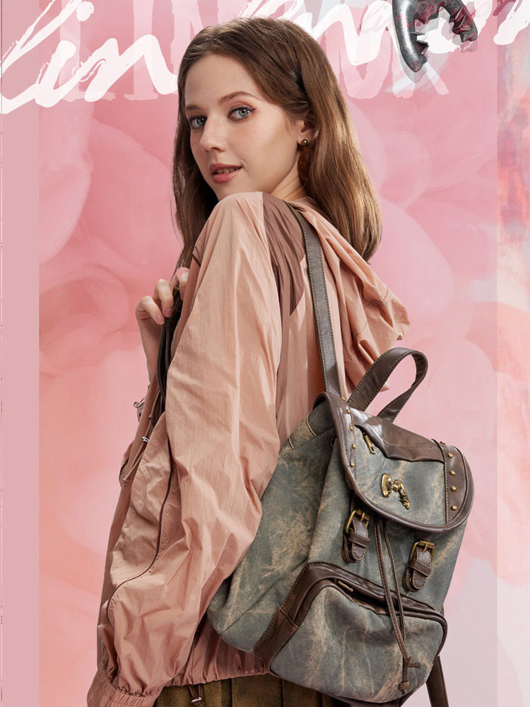 DEEPKEE戶外背包高級感千禧機車書包1107號