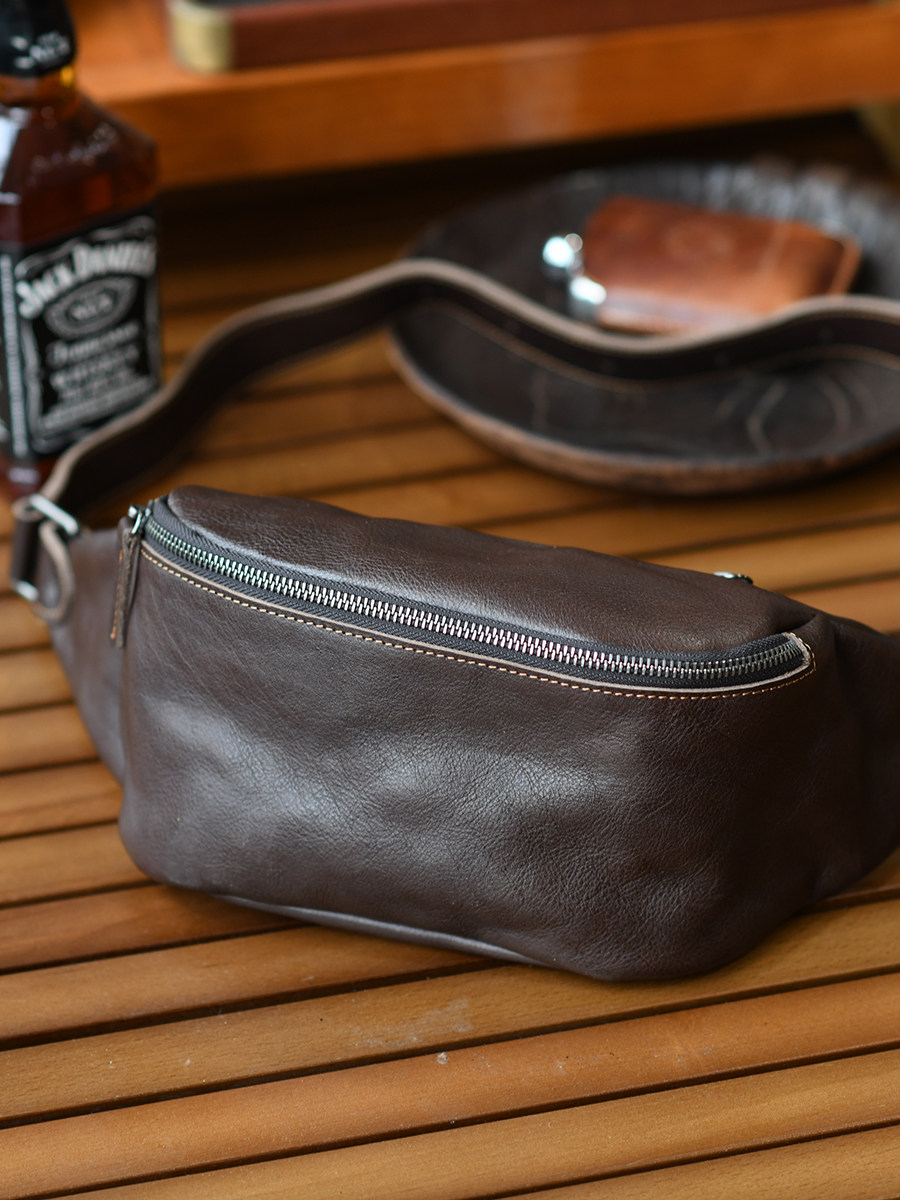 DEEPKEE男士單肩包真皮斜挎包56887號