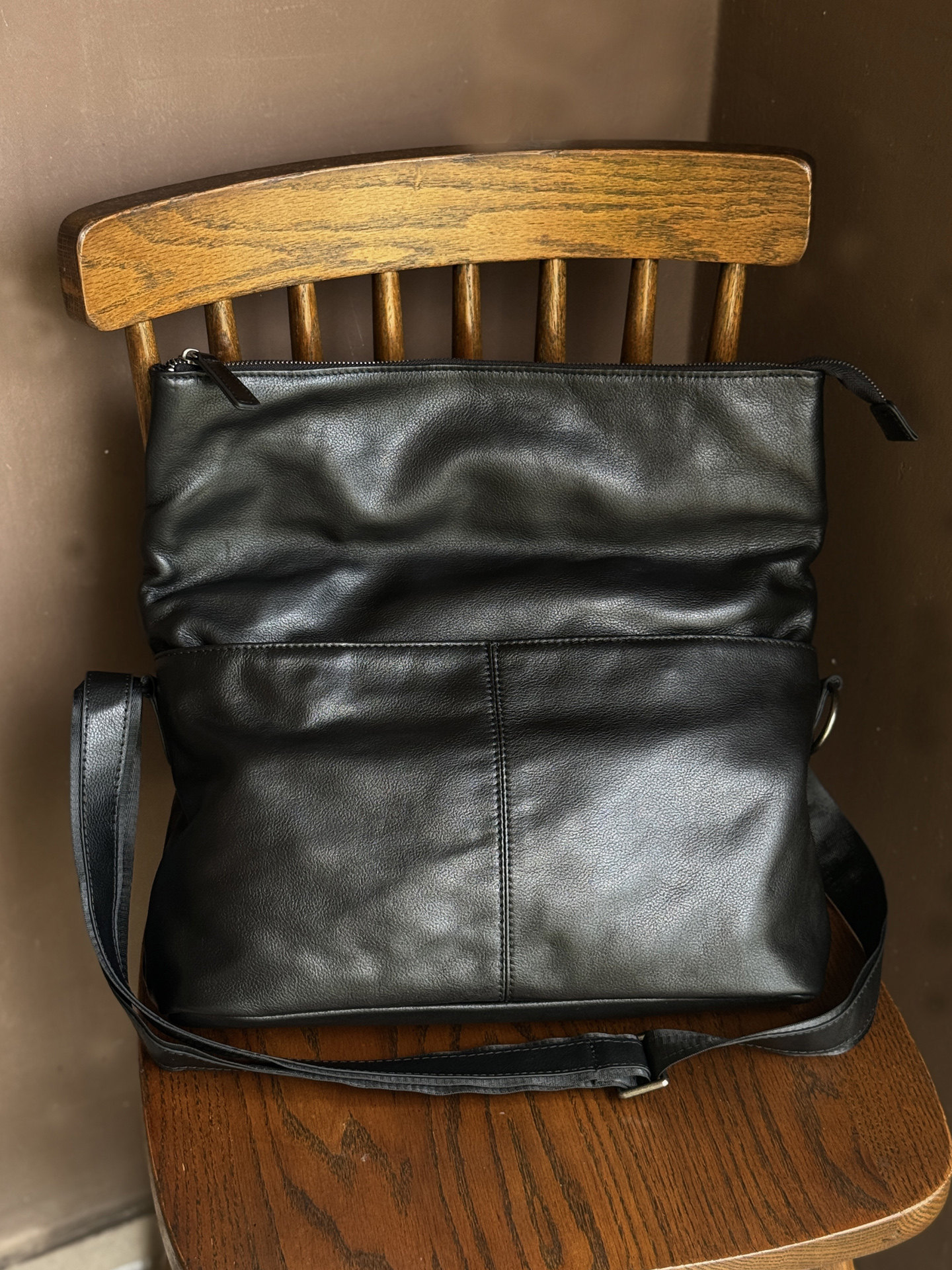 DEEPKEE頭層牛皮大容量單肩包7305號