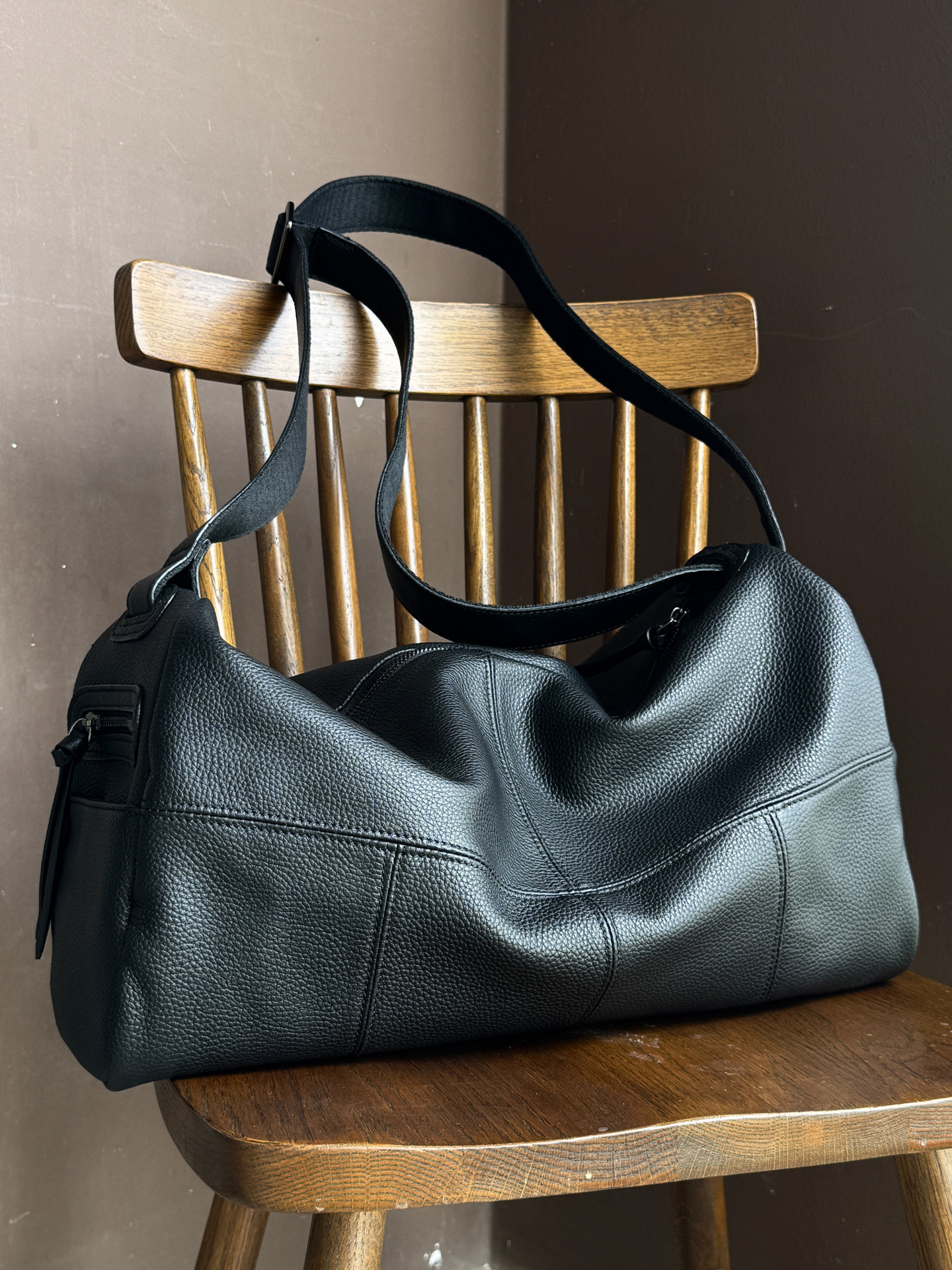 DEEPKEE韓版頭層牛皮短途旅行包2088號