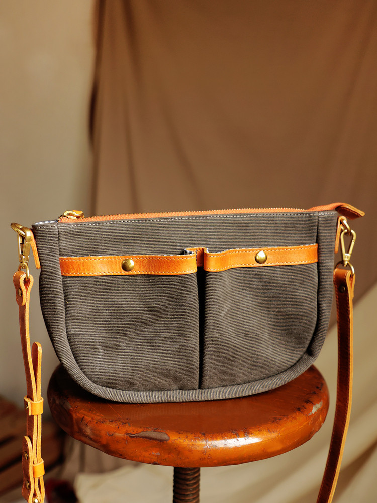 DEEPKEE日系文藝復古植鞣牛皮加厚帆布2923號