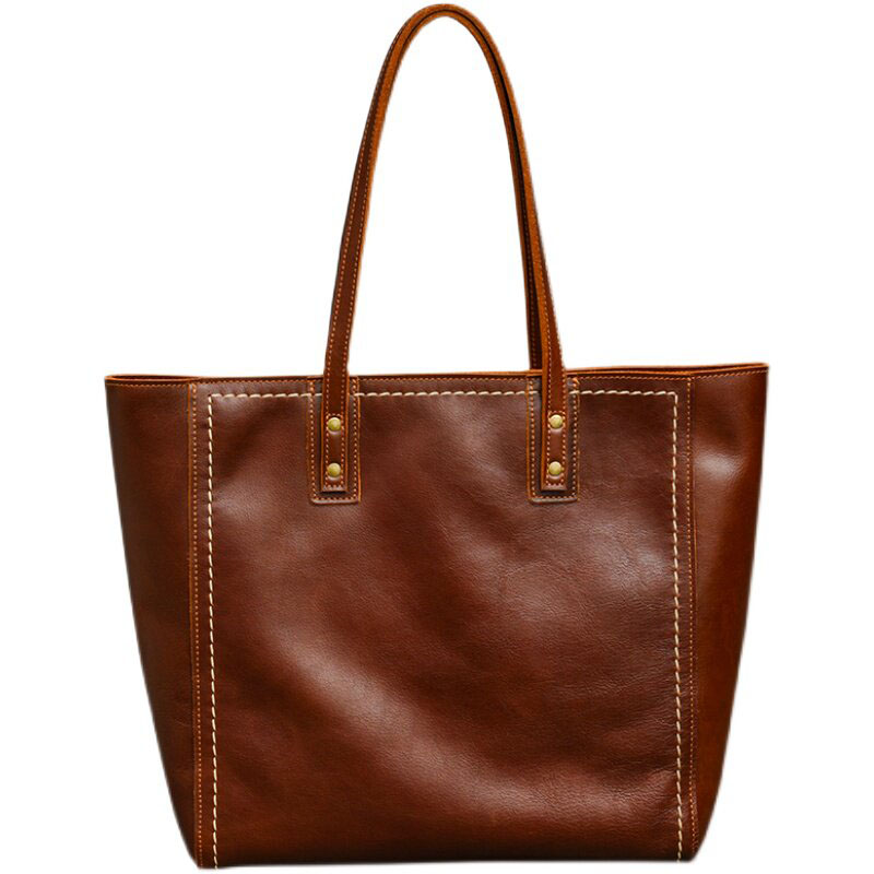 復古真皮通勤托特包2406號