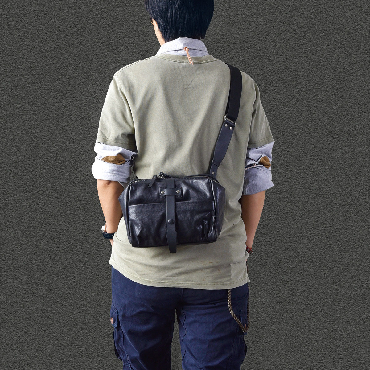 歐美小眾質感單肩斜背包2414號