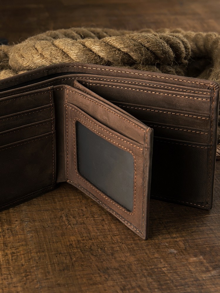 DEEPKEE 男士短款真皮錢包 6005 號