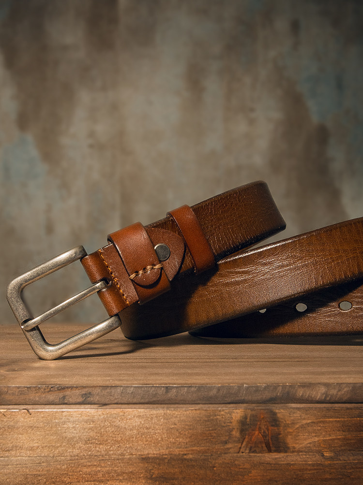 DEEPKEE 手作り純牛皮針扣腰帶 6097 號