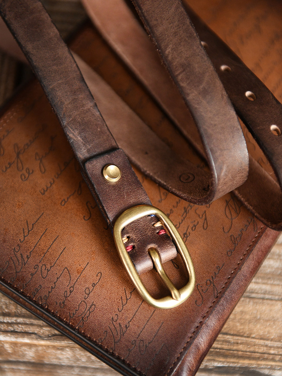 DEEPKEE 手作り純牛皮腰帶復古款 D5345 號