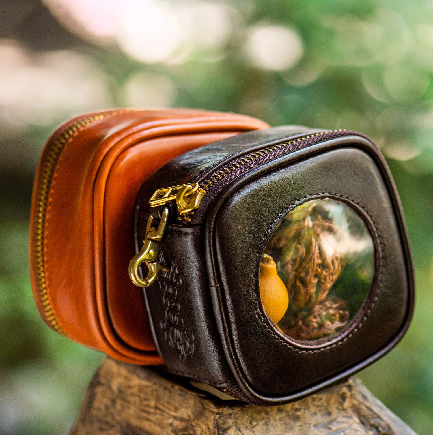 DEEPKEE 太空艙文玩包 核桃核手串收納包 便攜真皮腰包 YB0299 號