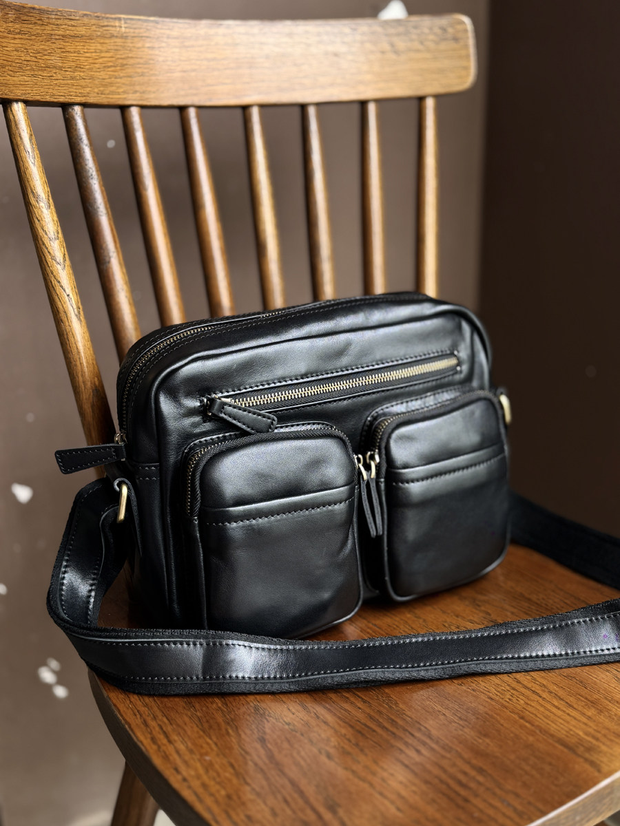 DEEPKEE眞皮斜跨單肩休閒男包 5129號