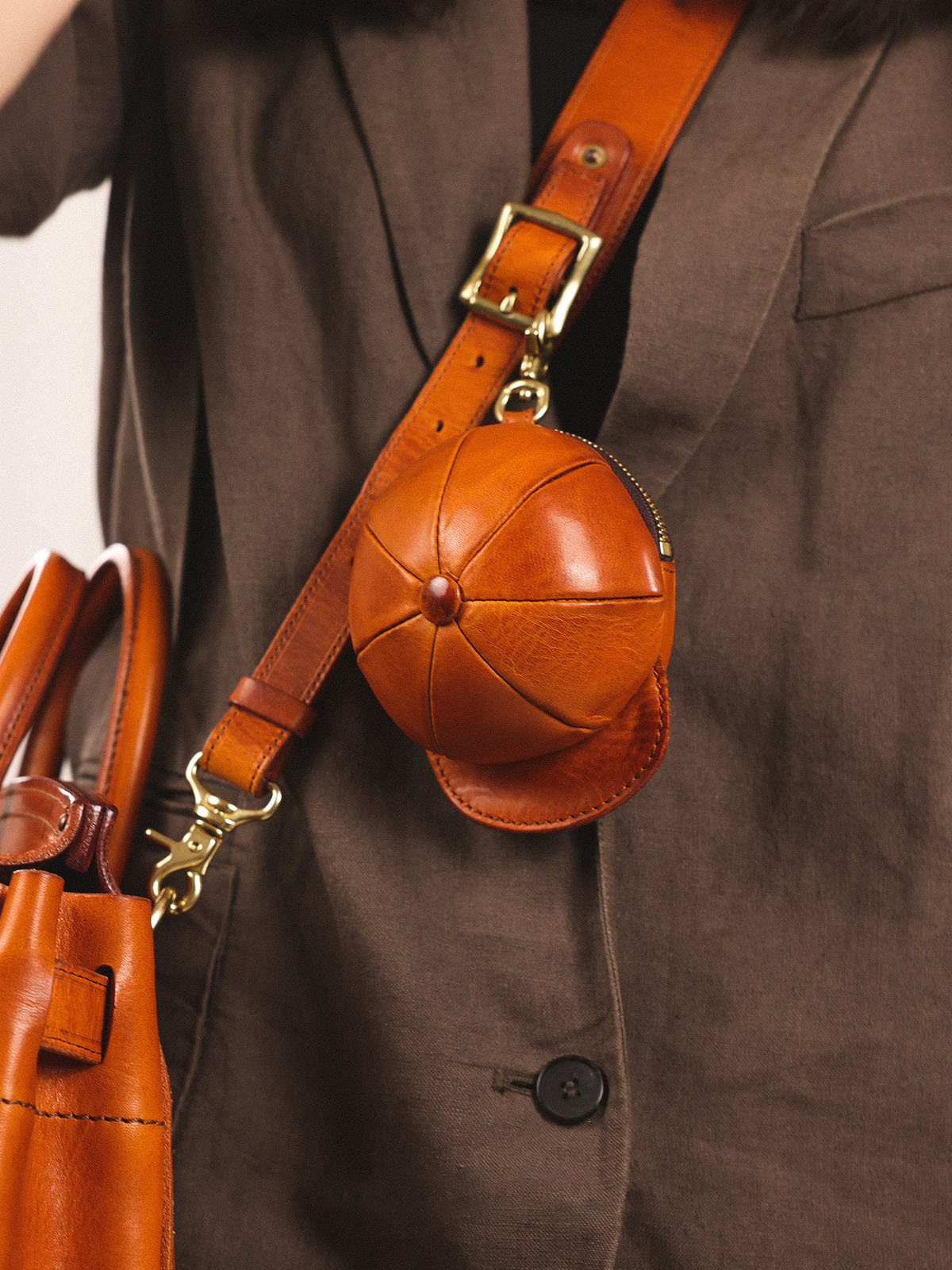 原創手工真皮鴨舌帽鑰匙包KW-8111號