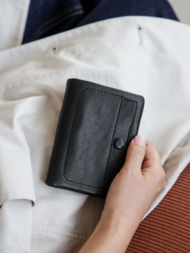 DEEPKEE 植鞣頭層牛皮短款錢包1391 號