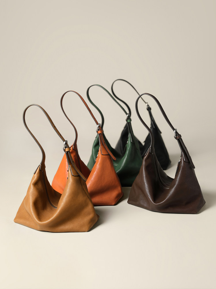 DEEPKEE 植鞣牛皮腋下 hobo 餃子包 08628 號