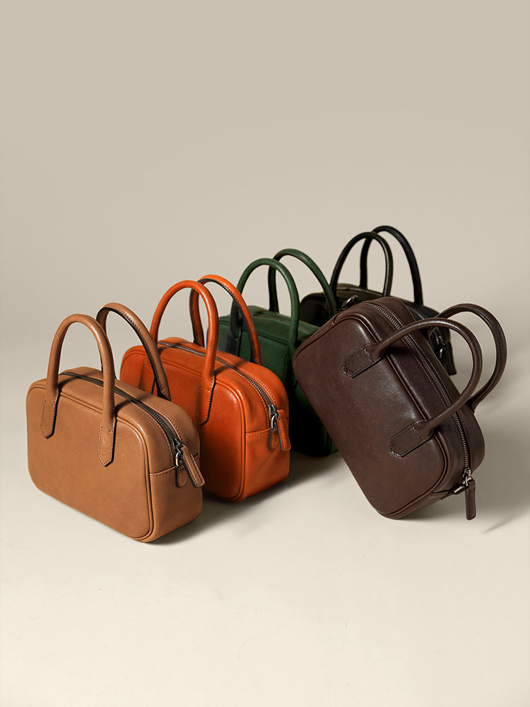 DEEPKEE 植鞣牛皮復古コミ真皮手提小方包女 05096524 號