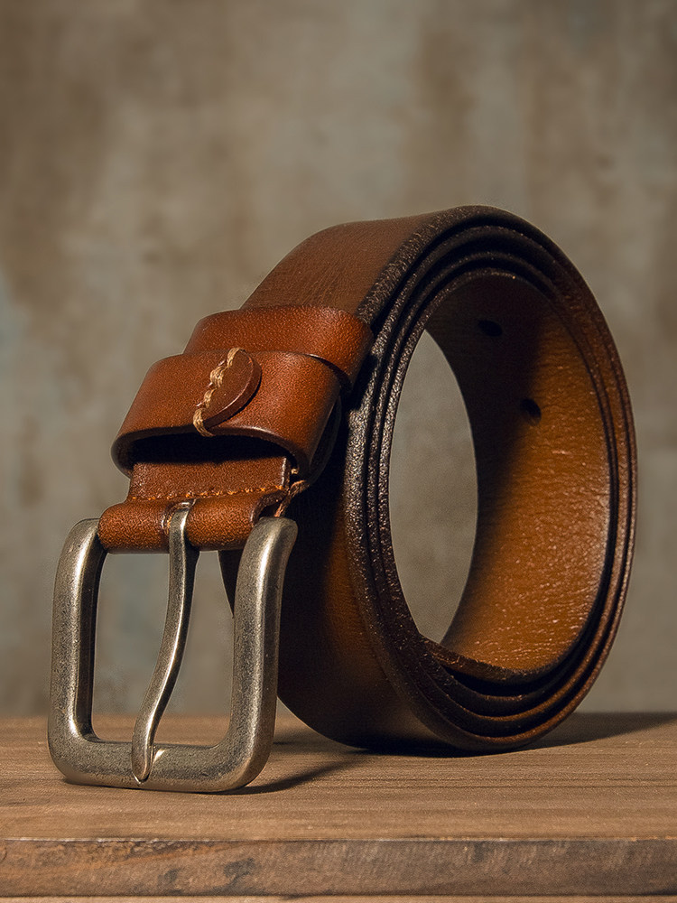 DEEPKEE 手作り純牛皮針扣腰帶 6097 號