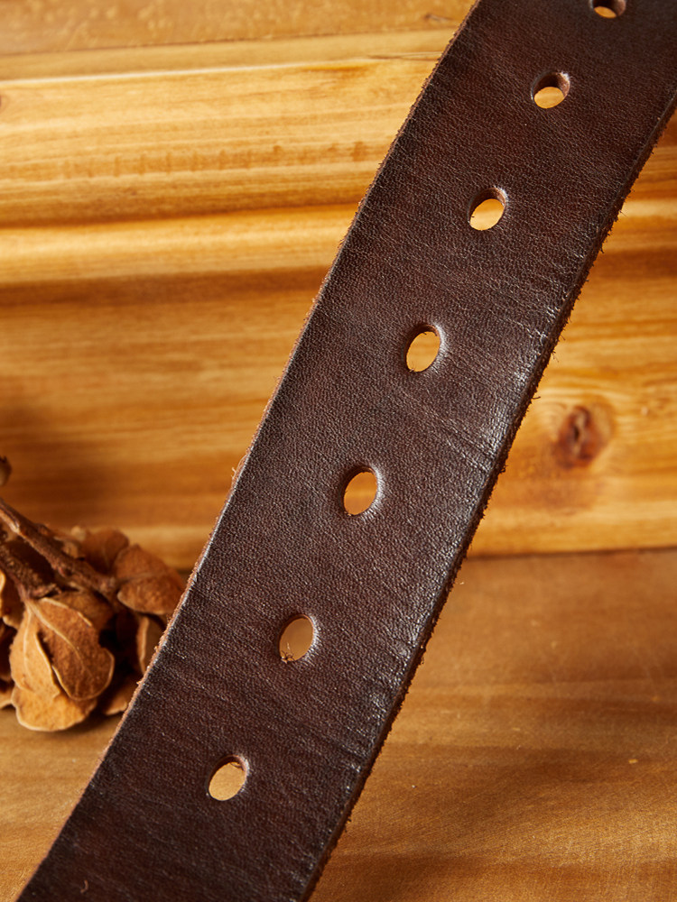 DEEPKEE 手作り純牛皮銅扣腰帶 7732 號