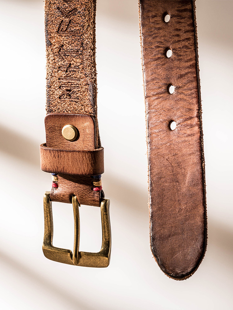 DEEPKEE 手作り復古風銅扣腰帶 107 號