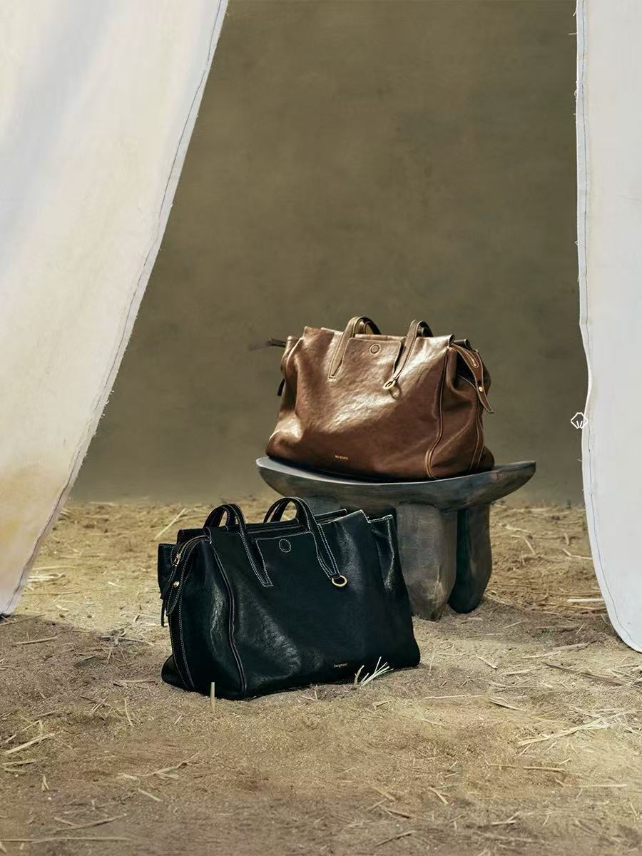 DEEPKEE 植鞣牛皮の旅行包托特包 98658 號