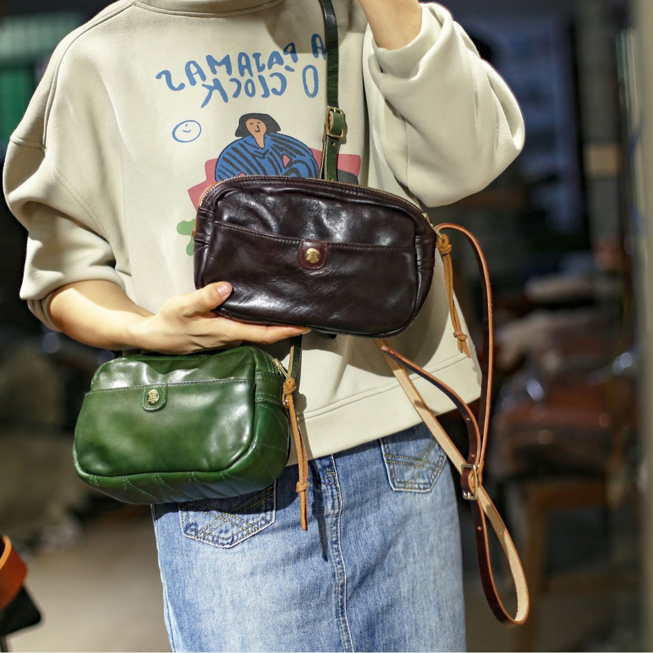 DEEPKEE 復古真皮トーフ枕頭包 23115 號