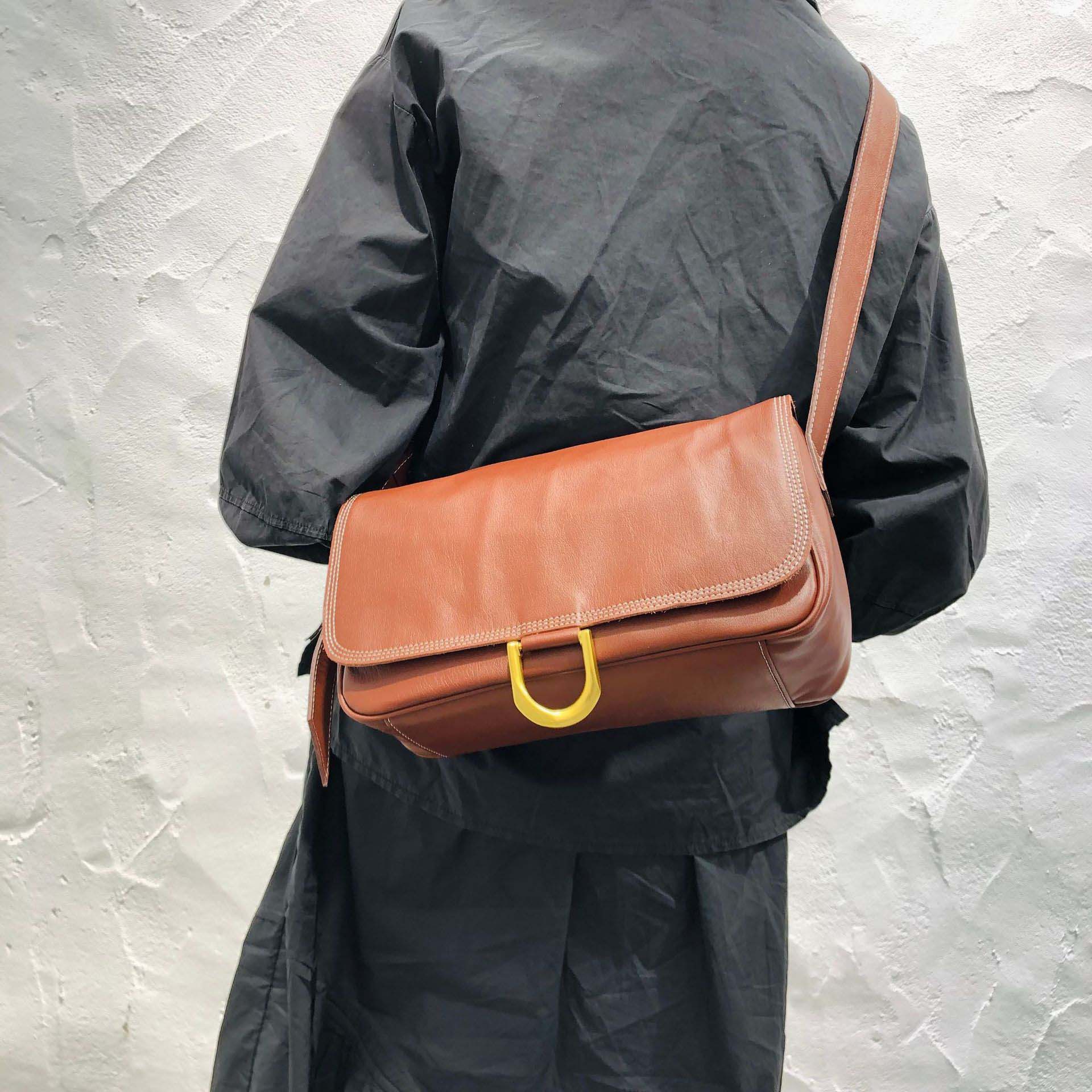 DEEPKEE 頭層牛皮郵差包5952號