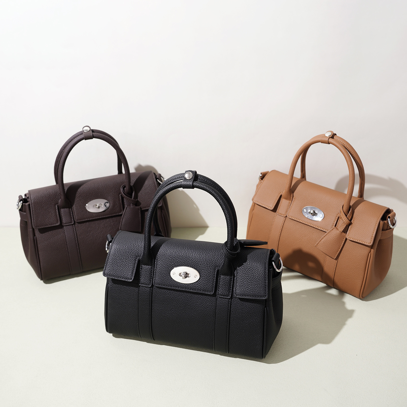 DEEPKEE 韓系サドルバッグ 真皮復古斜挎手提包 W3233