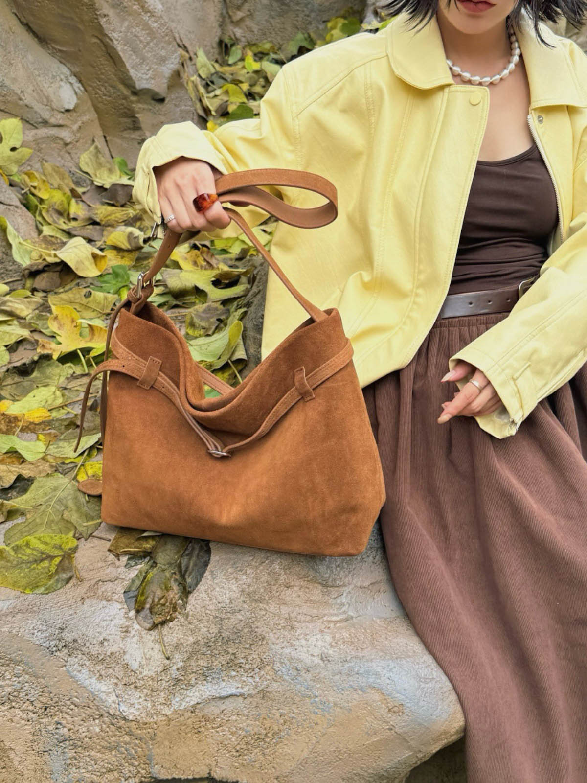 DEEPKEE 磨砂牛皮單肩包 89-87 號