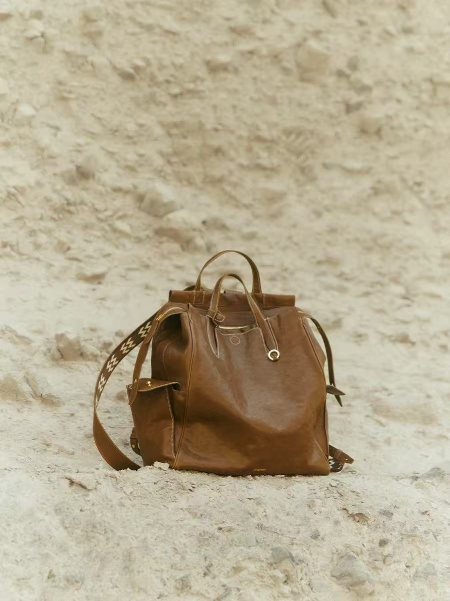 DEEPKEE 輕奢復古植鞣皮ユニセッ背包 00L11 號