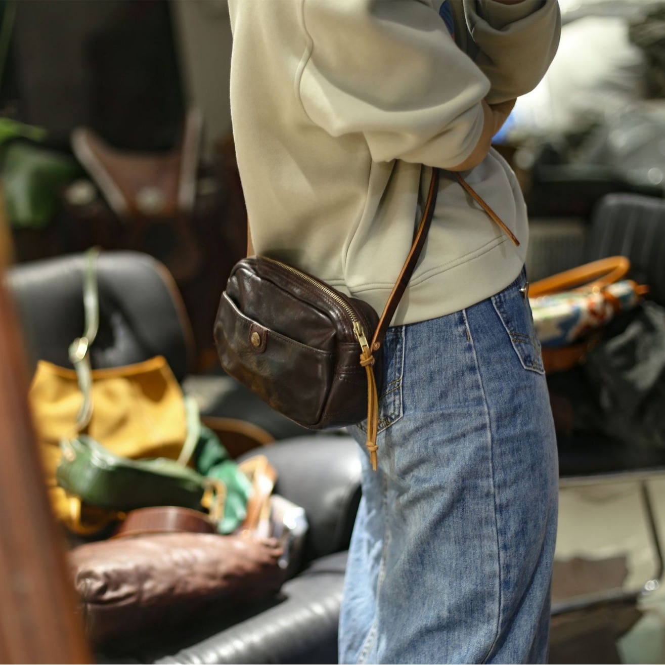 DEEPKEE 復古真皮トーフ枕頭包 23115 號