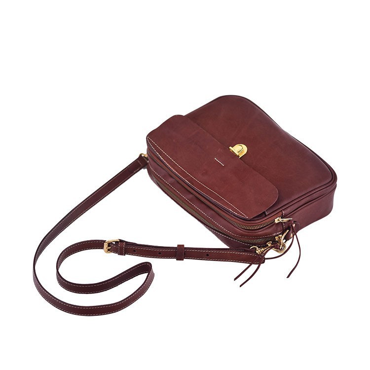 DEEPKEE 美式復古手作り牛皮斜挎包 7738-1 號