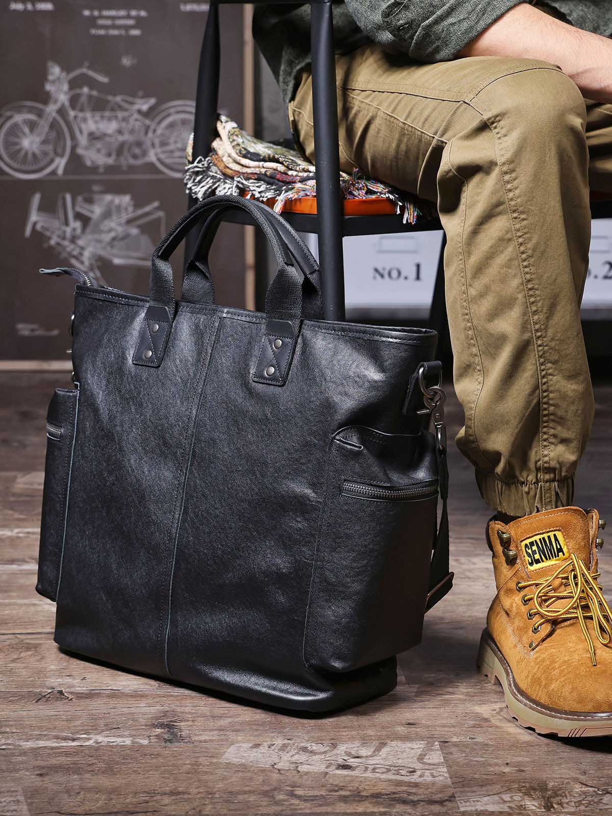 DEEPKEE 男士原創頭層牛皮手提包 7007 號