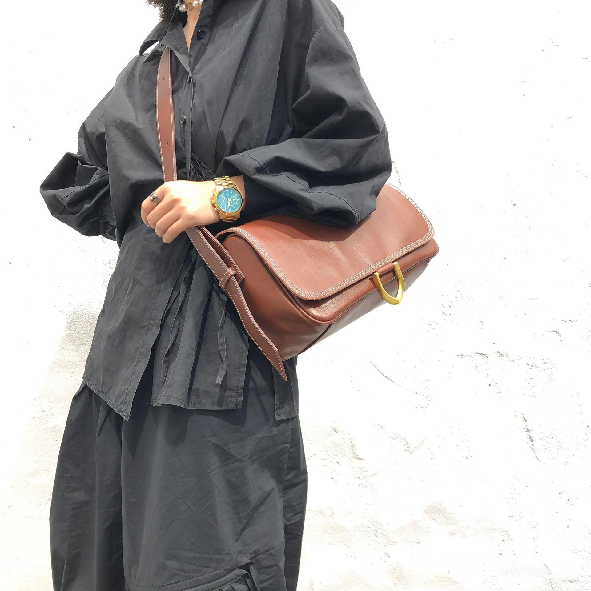 DEEPKEE 頭層牛皮郵差包5952號