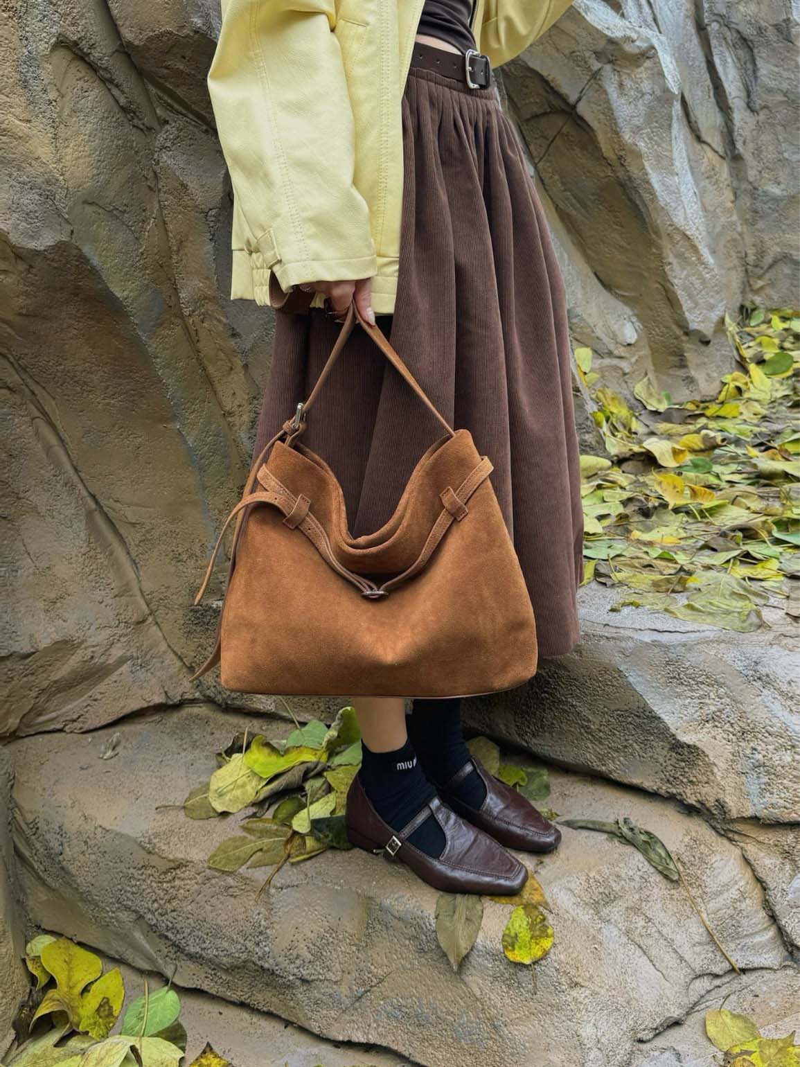 DEEPKEE 磨砂牛皮單肩包 89-87 號