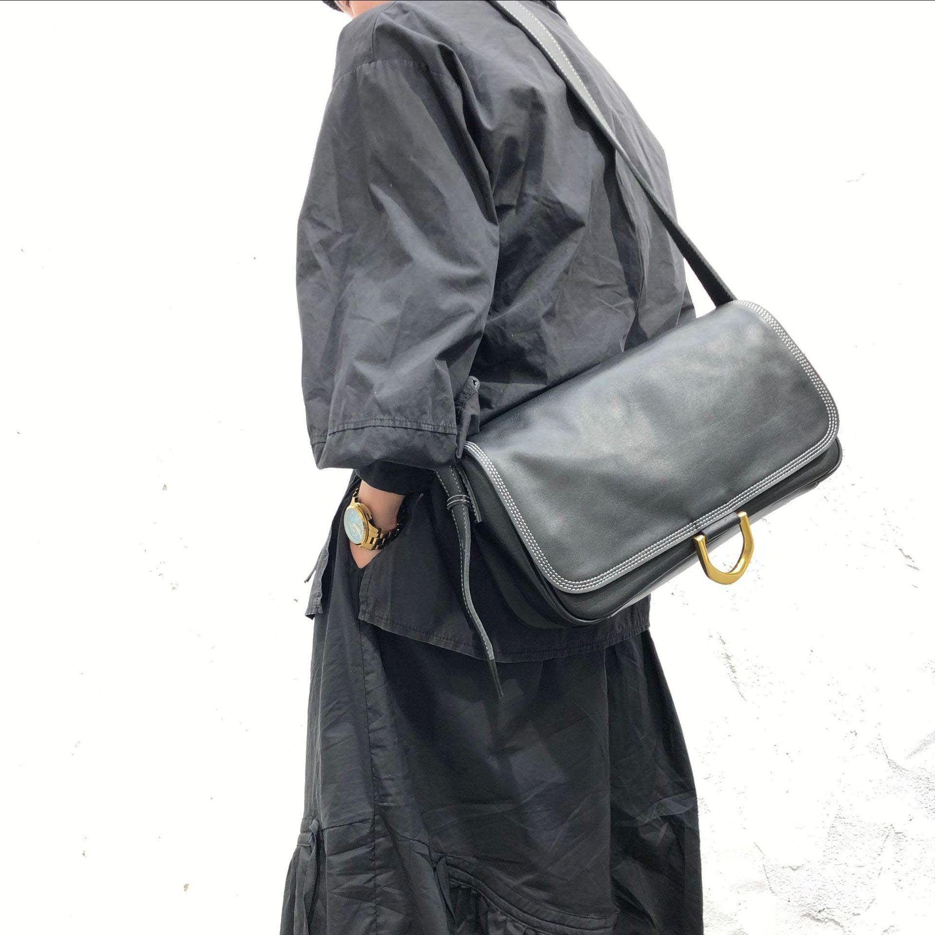 DEEPKEE 頭層牛皮郵差包5952號