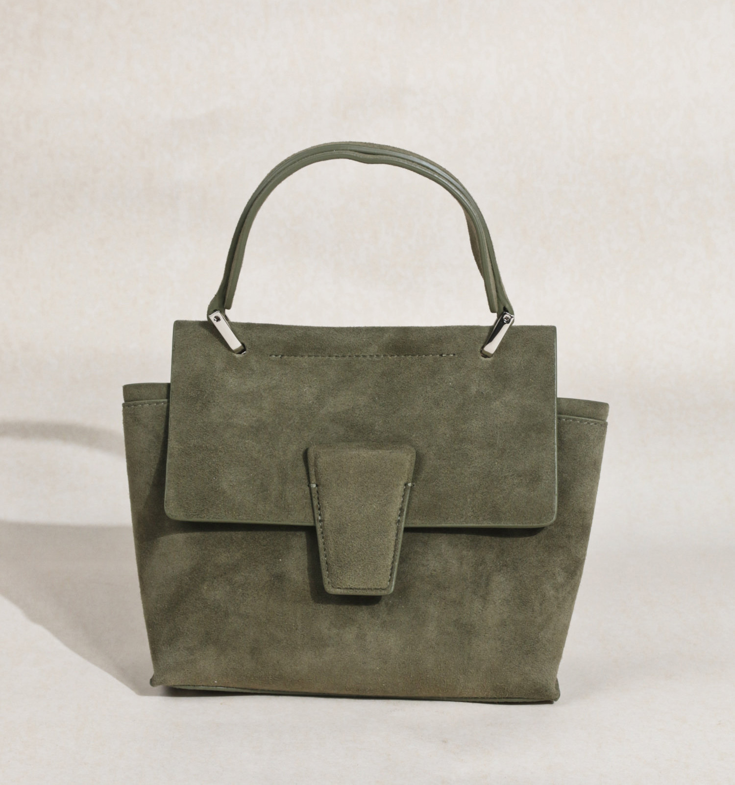 羊猄皮真皮翻蓋手提托特包C0311號