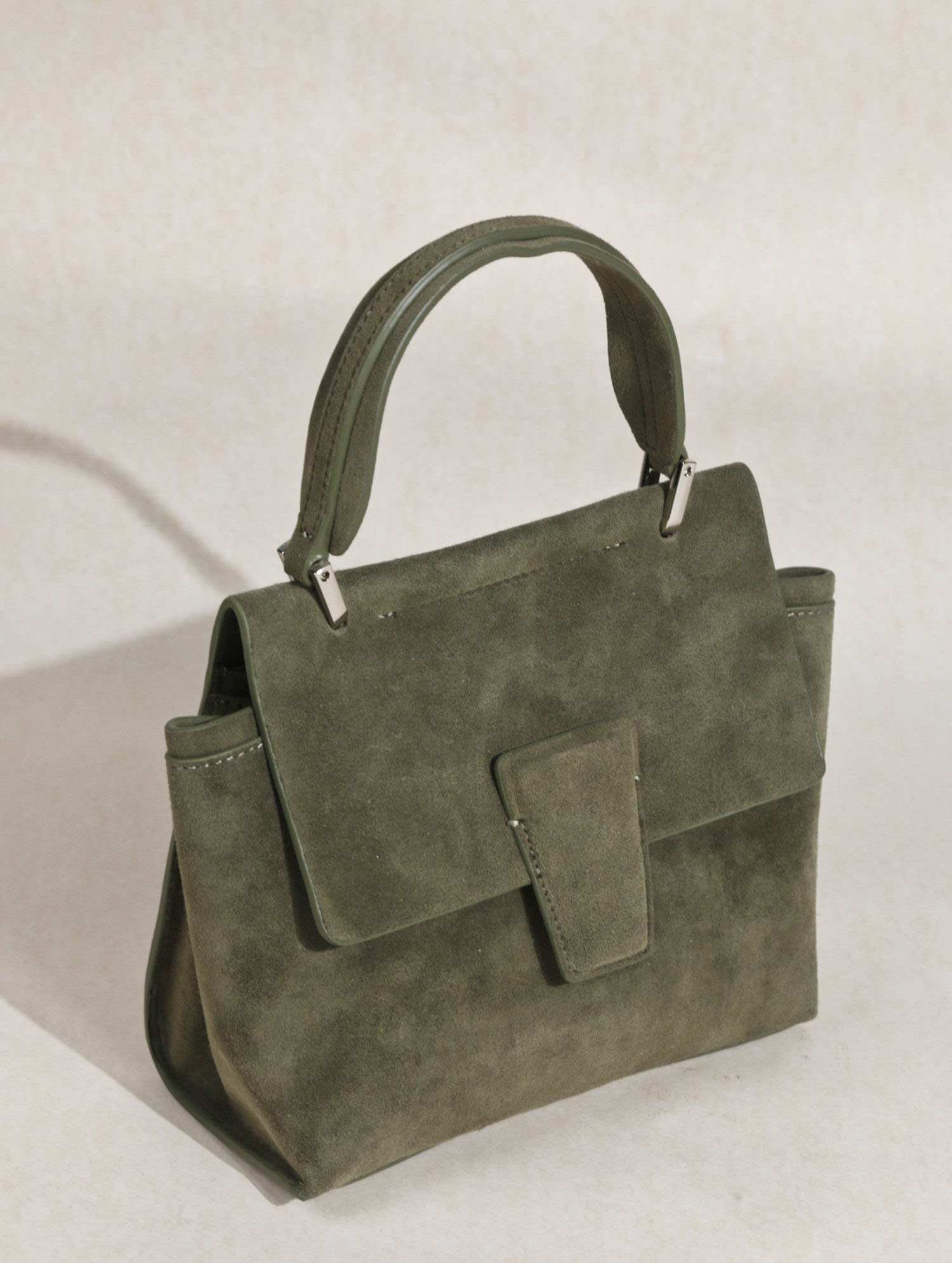 羊猄皮真皮翻蓋手提托特包C0311號