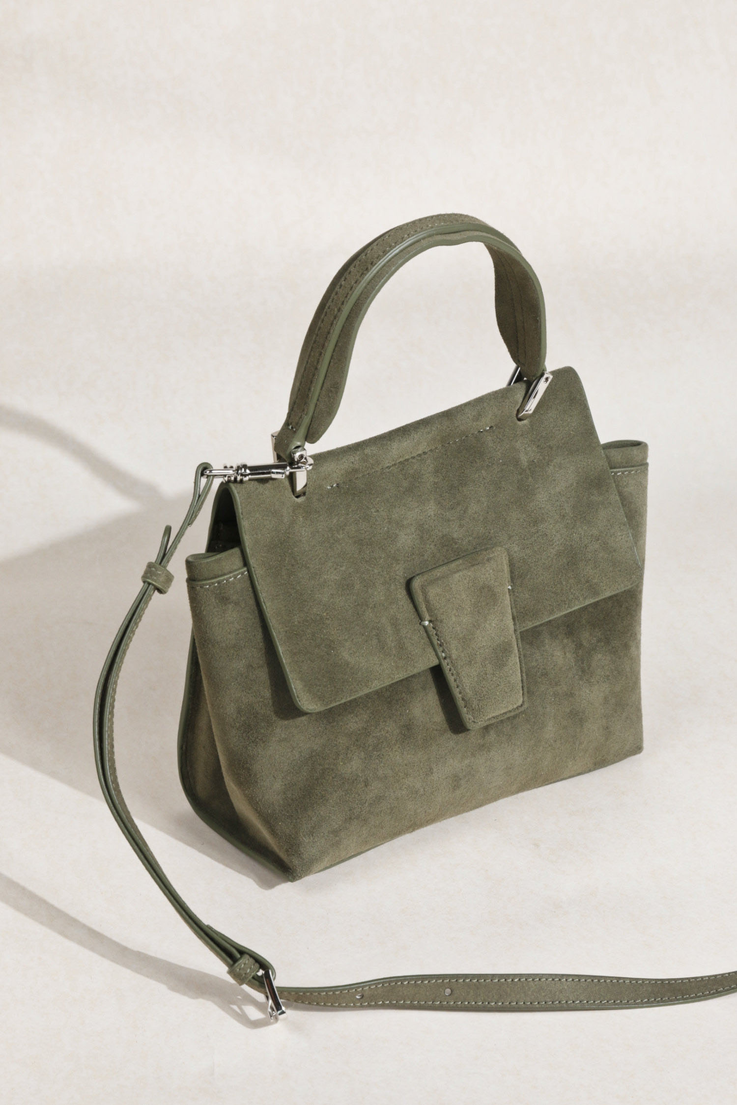 羊猄皮真皮翻蓋手提托特包C0311號