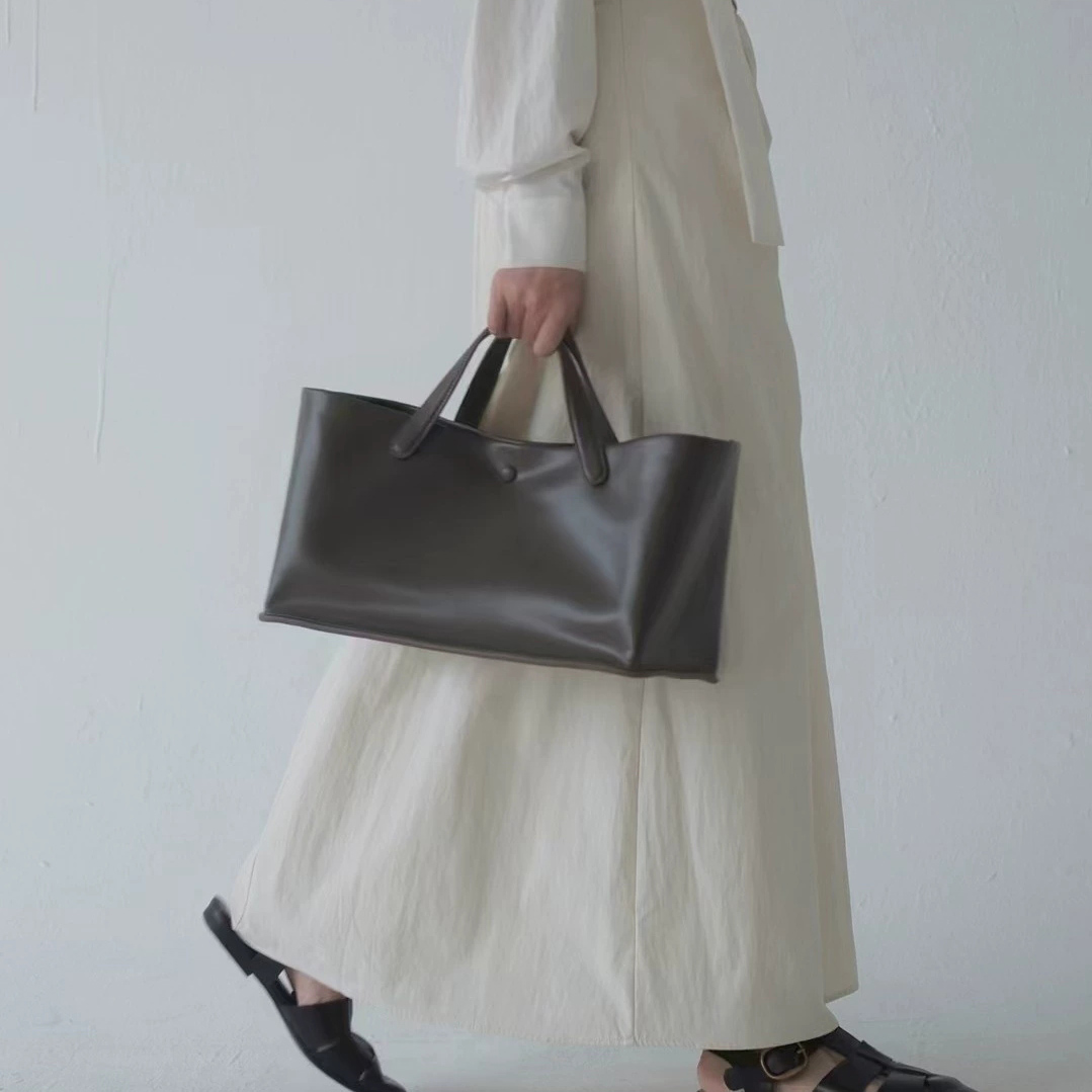 DEEPKEE 復古柔軟牛皮手提包真皮手拎包 3725 號