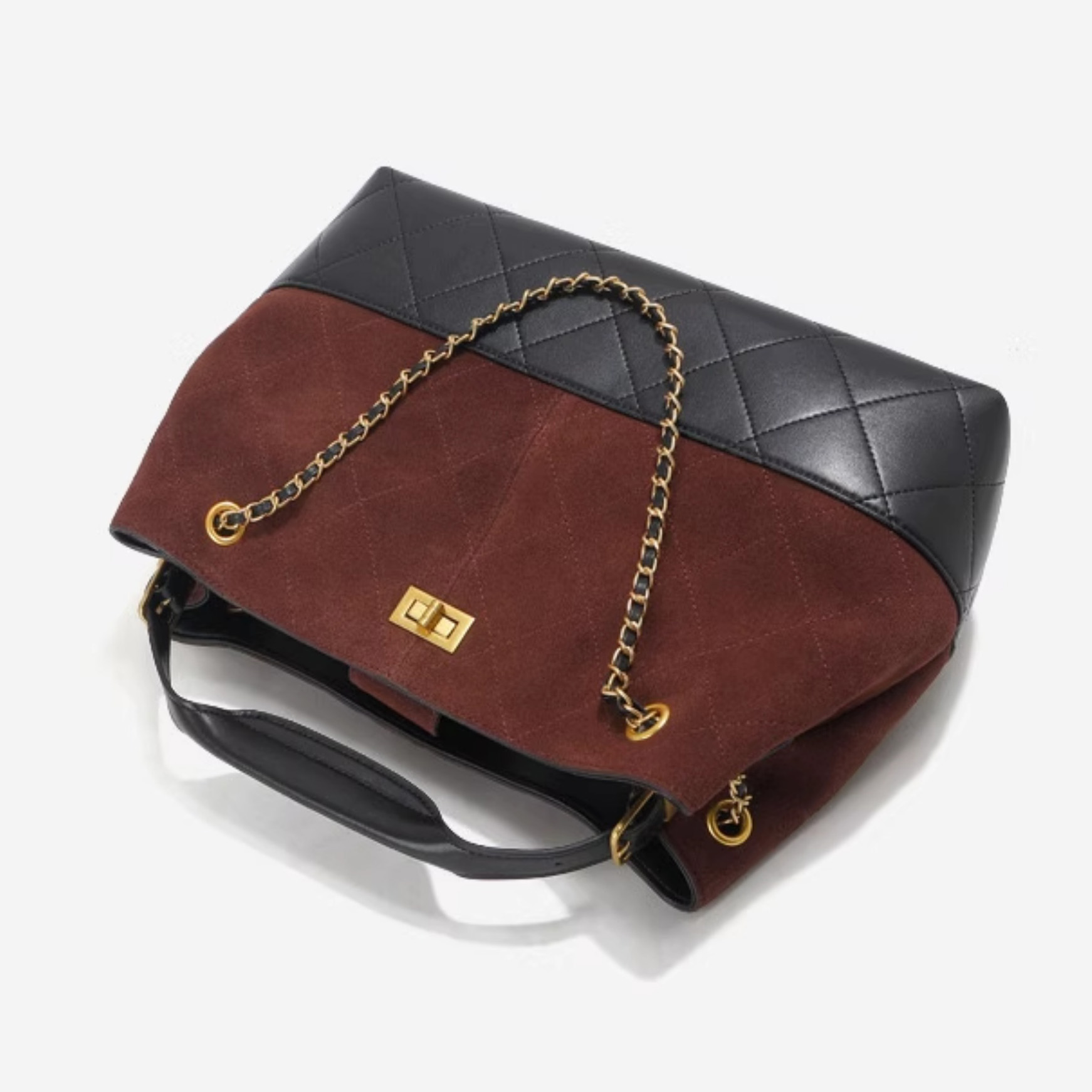 DEEPKEE 加工の牛革を使用 撞色腋下包 6275號