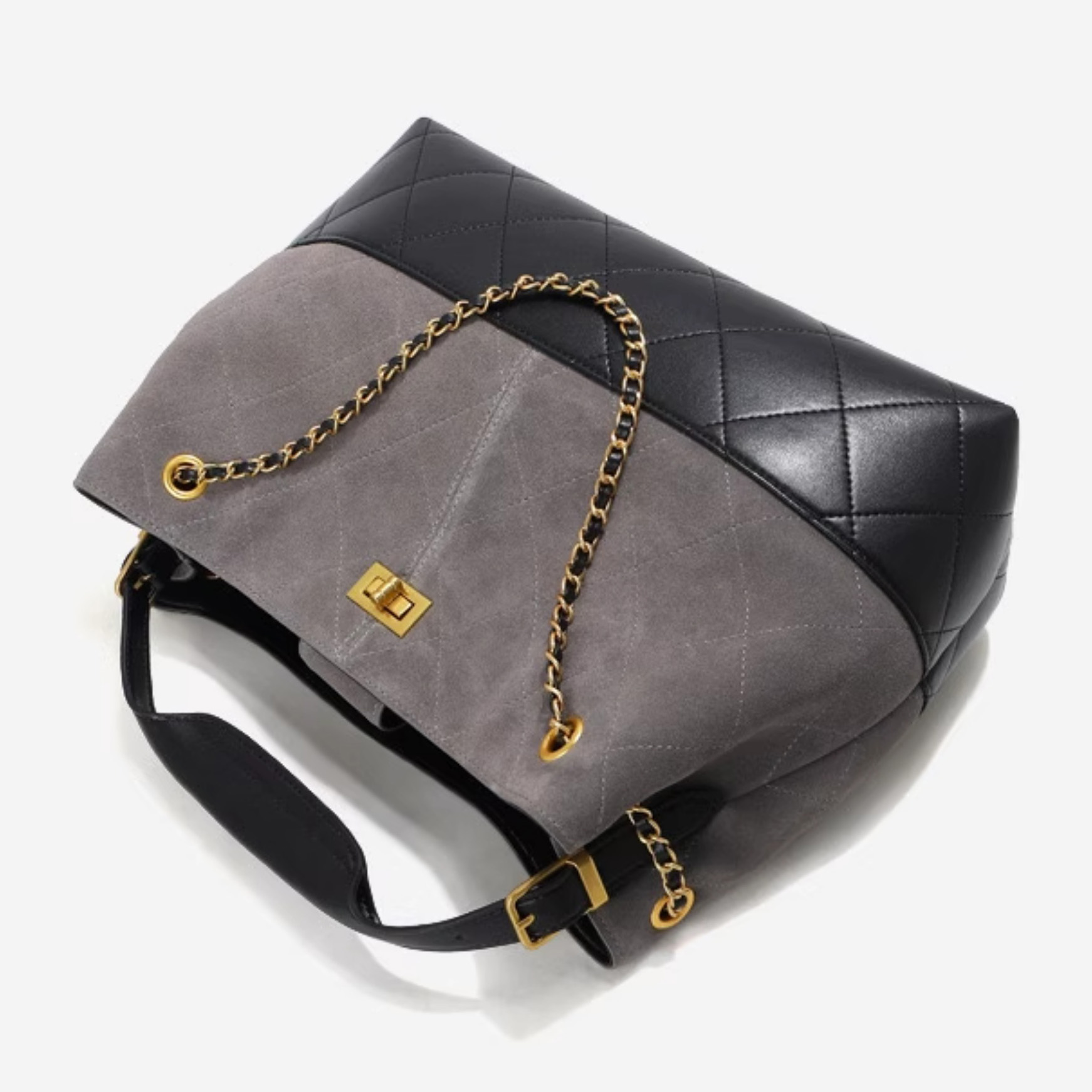 DEEPKEE 加工の牛革を使用 撞色腋下包 6275號