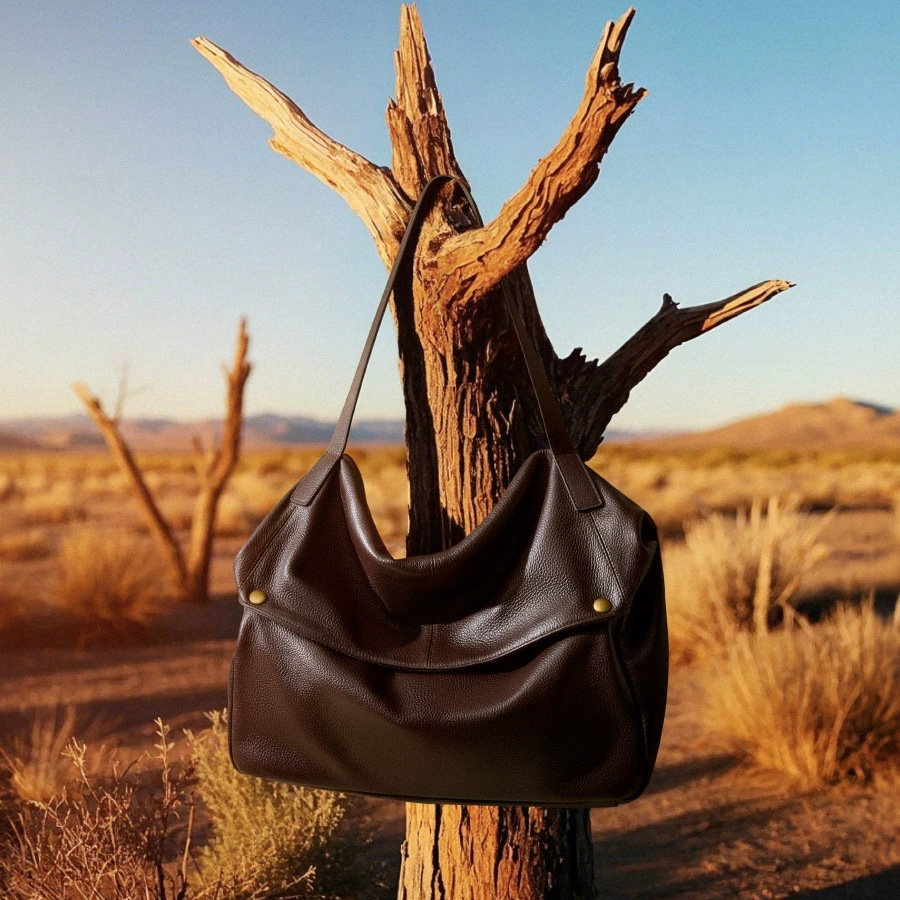 DEEPKEE-真皮大包歐美風軟皮トートバッグ簡約休閒女包 2957 號