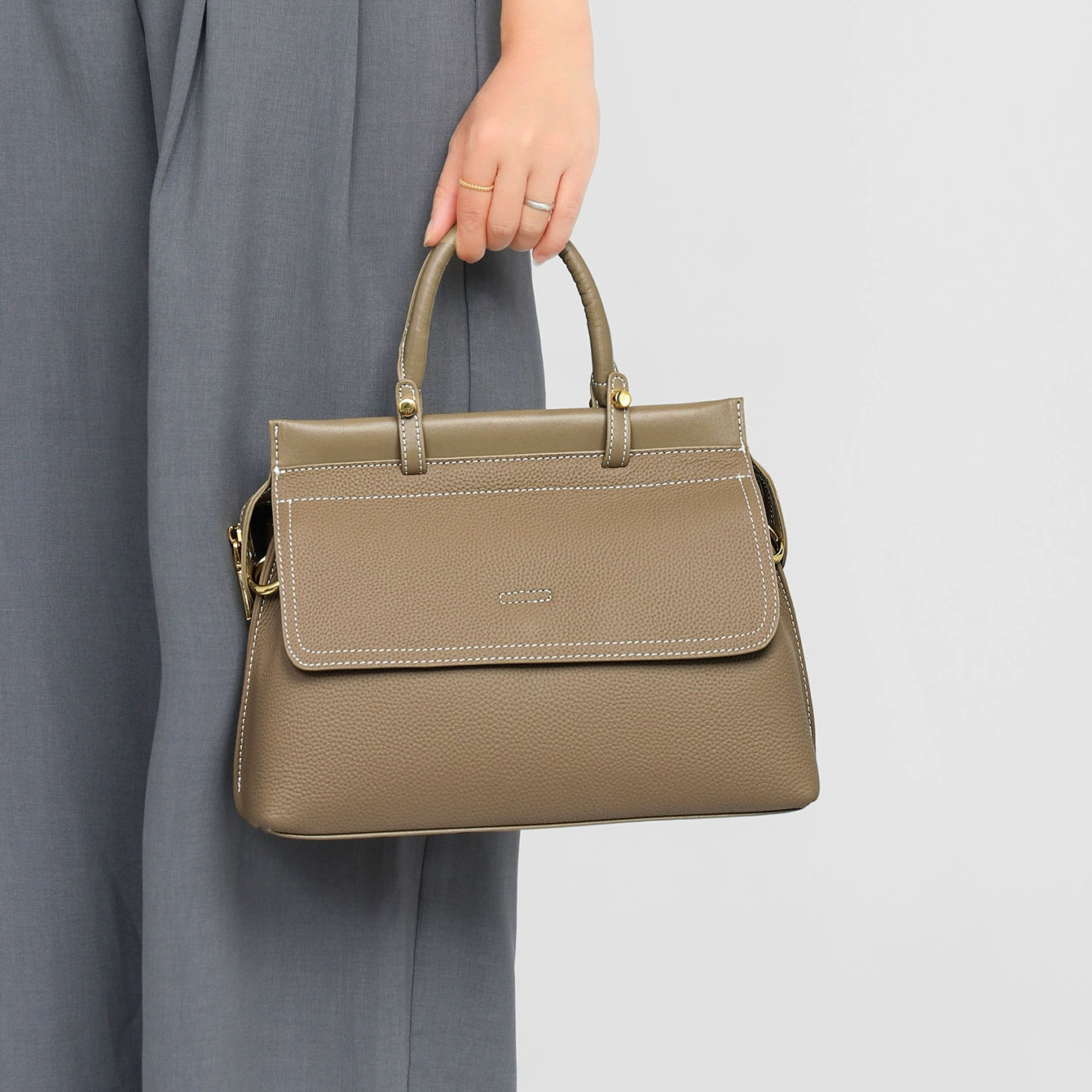 DEEPKEE-百搭真皮女士手提包 L2404 號