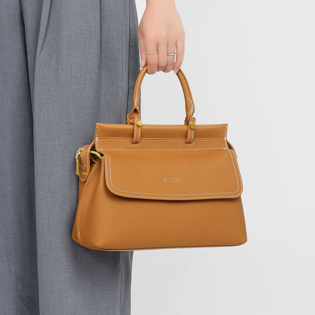 DEEPKEE-百搭真皮女士手提包 L2404 號