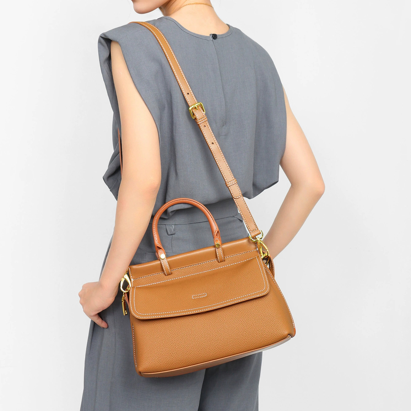 DEEPKEE-百搭真皮女士手提包 L2404 號