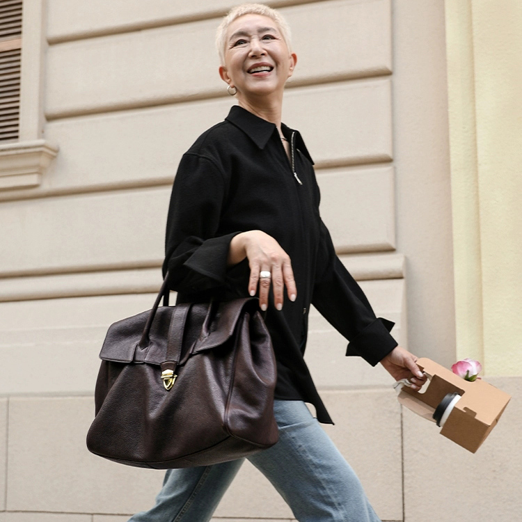 DEEPKEE-植鞣牛皮女士手提包 8630 號