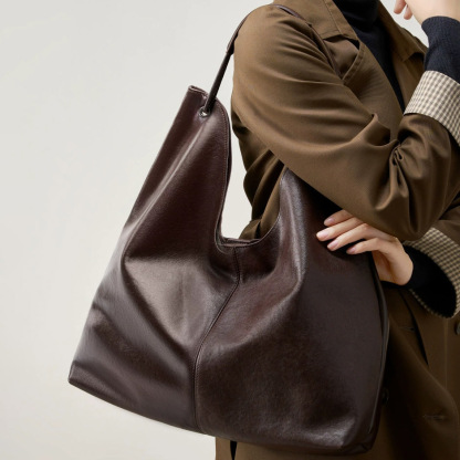 DEEPKEE-植鞣頭層牛皮大容量復古托特包 2923 號