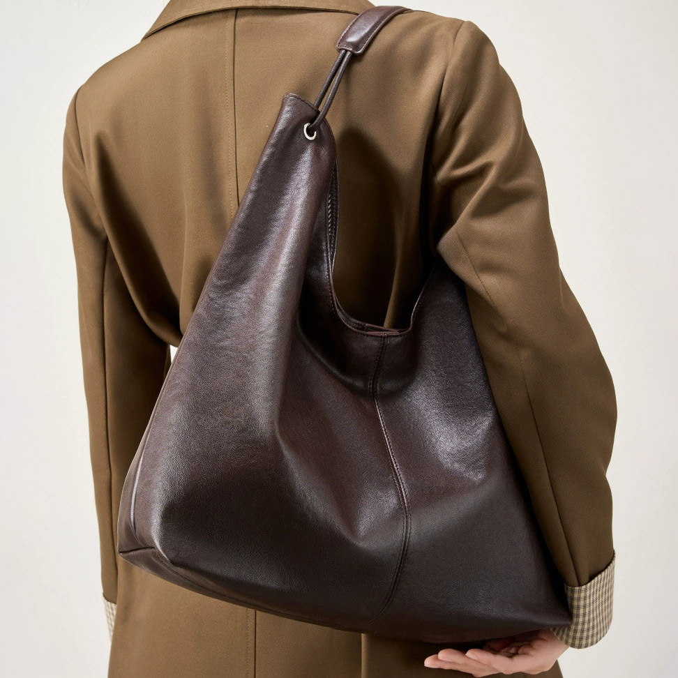 DEEPKEE-植鞣頭層牛皮大容量復古托特包 2923 號