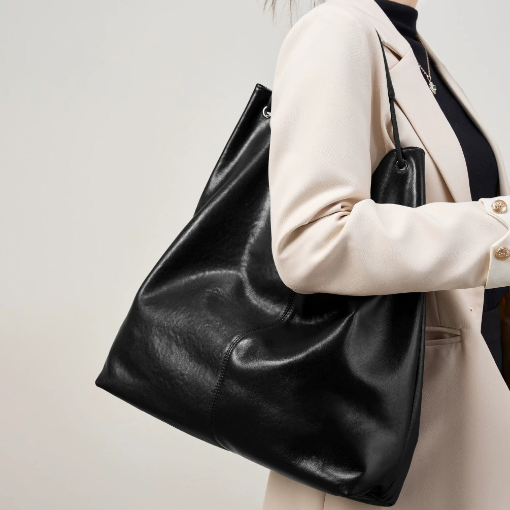 DEEPKEE-植鞣頭層牛皮大容量復古托特包 2923 號