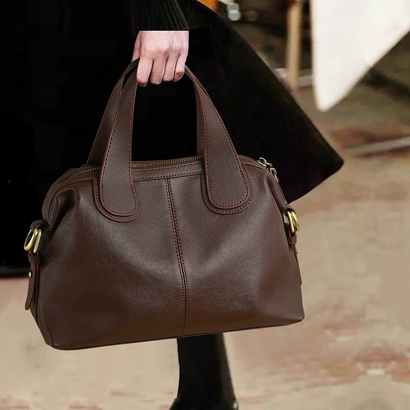 DEEPKEE-真皮大容量波士頓包手提包 V92663 號