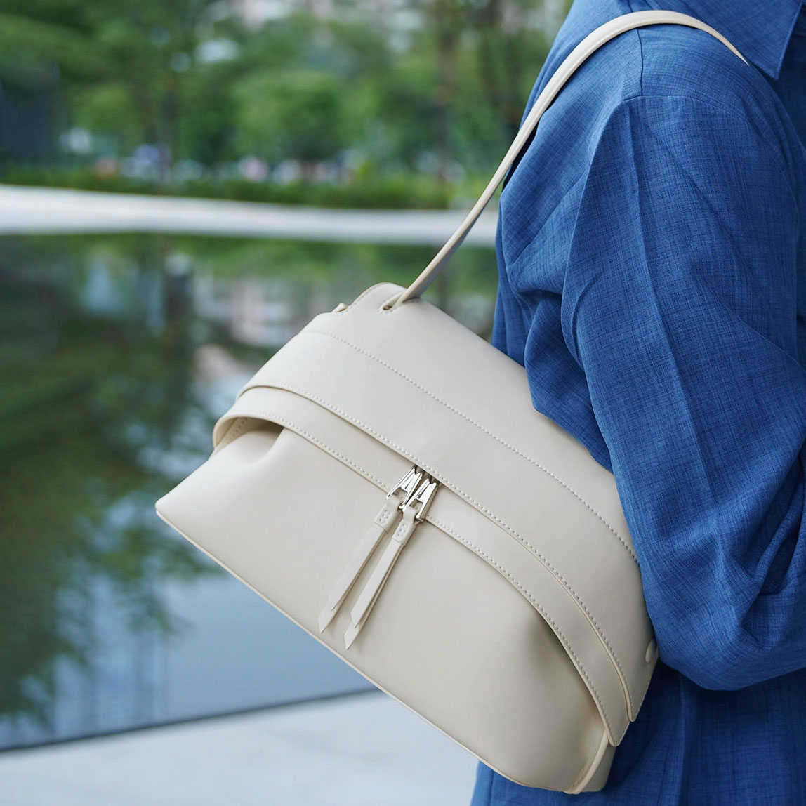 DEEPKEE-真皮百搭時尚個性大嘴包 XA2018 號